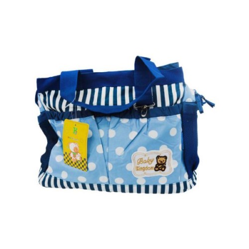 Diaper Bag Dots And Stripes Print - Blue | Diaper Bags | DIAPERING at Sonamoni.com Diaper Bag Dots And Stripes Print - Blue | Diaper Bags | DIAPERING at Sonamoni.com