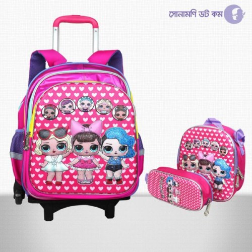 Trolley School Bag Doll Print - Pink | School Bag & Back Pack | SCHOOL SUPPLIES at Sonamoni.com Trolley School Bag Doll Print - Pink | School Bag & Back Pack | SCHOOL SUPPLIES at Sonamoni.com