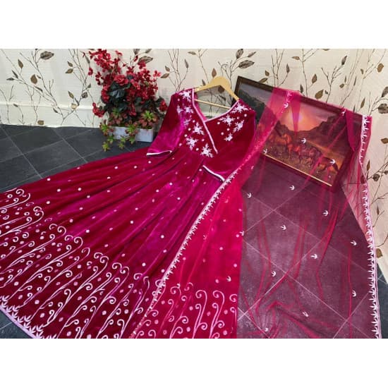 Modish Pink Color Viscos Embroidered Designer Top With Dupatta Modish Pink Color Viscos Embroidered Designer Top With Dupatta