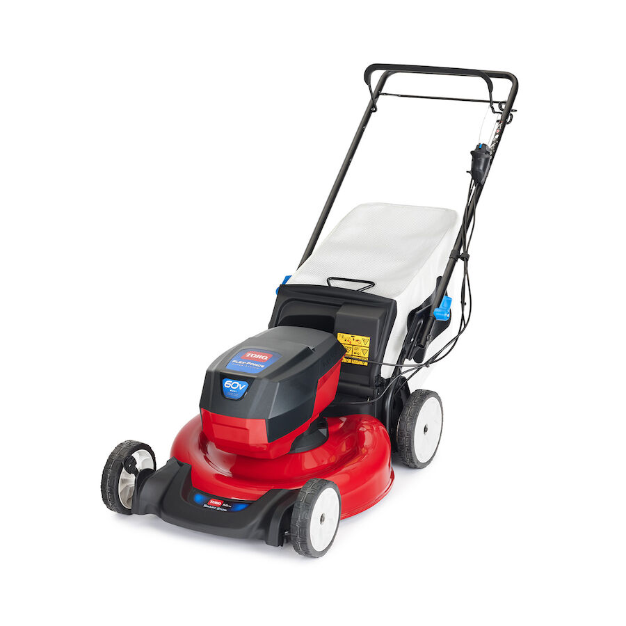 BATTERY POWERED LAWN MOWERS TORO CORDLESS LAWN MOWER RECYCLER SELF PROPELLED 52CM 60V WITH BATTER 6AH MAX WITH FLEX FORCE POWER SYSTEM 21852