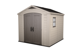 KETER FACTOR SHED 8x8FT RESIN METAL BROWN BEIGE KETER FACTOR ΑΠΟΘΗΚΗ ΚΗΠΟΥ 255x 243x 256.5 CM ΡΗΤΙΝΗ ΚΑΙ ΜΕΤΑΛΛΟ ΣΕ ΧΡΩΜΑ ΚΑΦΕ ΜΠΕΖ 350005