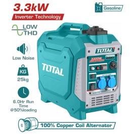 TOTAL INVERTER GASOLINE GENERATOR 3300W 6.3L TP535006 TOTAL ΕΠΑΓΓΕΛΜΑΤΙΚΗ ΗΛΕΚΤΡΟΓΕΝΝΗΤΡΙΑ ΒΕΝΖΙΝΗΣ INVERTER 3300W 6.3L TP535006