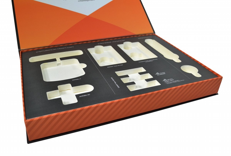 Кашированная коробка, изготовление коробки с двухуровневым ложементом на заказ