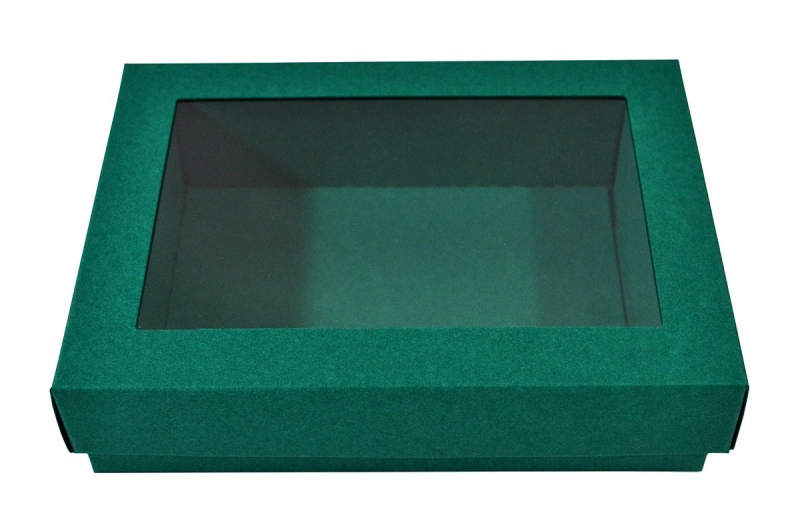 Подарочная коробка, заказать коробку крышка дно с пластиковым окошком