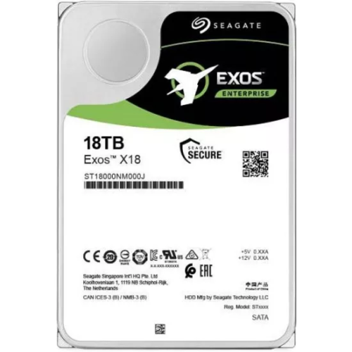 Жесткий диск Seagate ST18000NM004J Exos X18 18TB, 3.5", 7200rpm, SAS, 512e/4KN, 256MB