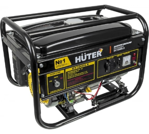 Электрогенератор Huter DY3000LX 2.5кВт, бак 12л. (220Вт)+эл.стартер +аккумулятор (12В; 7А*ч)