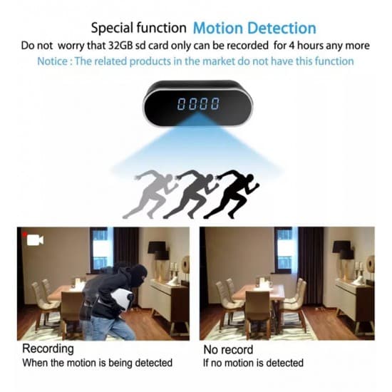Skrytá kamera v hodinách – FULL HD, 140°, WiFi, IOS a Android aplikácia, nočné videnie, detekcia pohybu