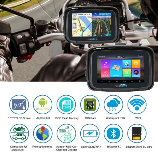 GPS navigácia pre motorky s OS Android a mapami Európy zdarma