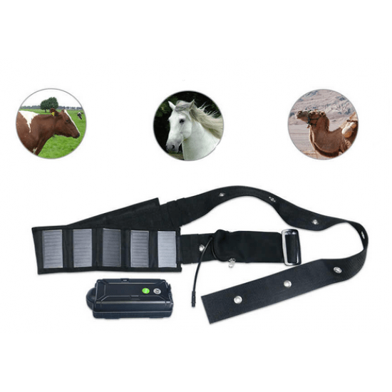 Solárny GPS tracker pre kone, dobytok a iné zvieratá veľkého telesného rámca