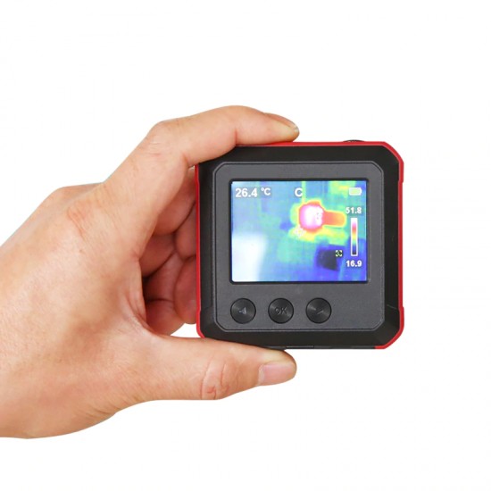 Mini kompaktný termometer, rôzne typy zobrazenia, nabíjateľná batéria, ukladanie snímok na kartu