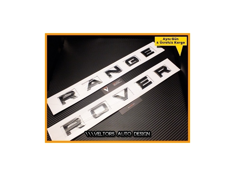 Range Rover Siyah Black Kaput Bagaj Yazı Logo Amblem Range Rover Siyah Black Kaput Bagaj Yazı Logo Amblem