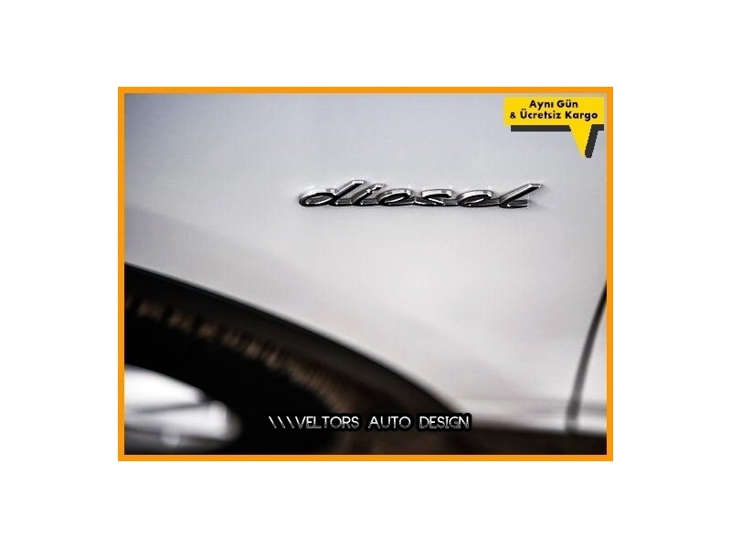 Porsche Yan Çamurluk Kapı Diesel Yazı Logo Amblem Porsche Yan Çamurluk Kapı Diesel Yazı Logo Amblem