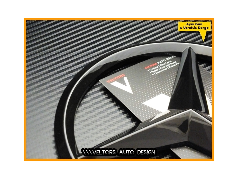 Mercedes Parlak Siyah Ön Izgara Yıldız Logo Amblem Mercedes Parlak Siyah Ön Izgara Yıldız Logo Amblem