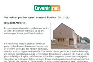 L'avenir.net des maisons positives sortent de terre à Boissière