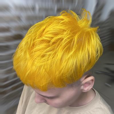 Жёлтый цвет на короткие волосы 2