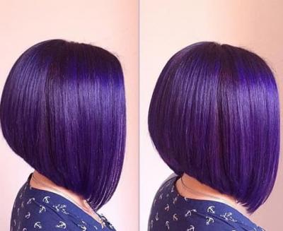 Фиолетовые волосы на каре 2