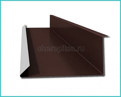 Планка примыкания нижняя 250x122x2000мм покрытие Полиэстер цвет RAL 8017 длина 2м толщина 0,4мм