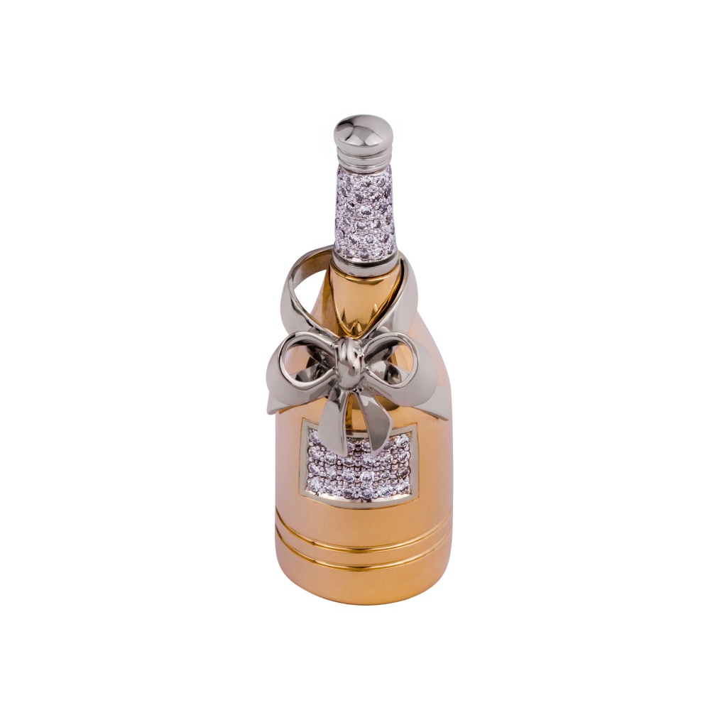 Подвеска с секретом «Champagne» с бриллиантами из желтого и белого золота 585 пробы — Flymi.ru