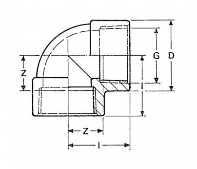 Угол ПВХ резьбовой 90°