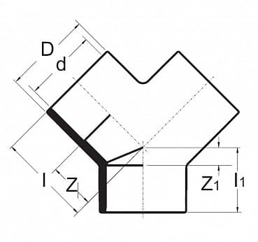 Тройник ПВХ клеевой Y-образный