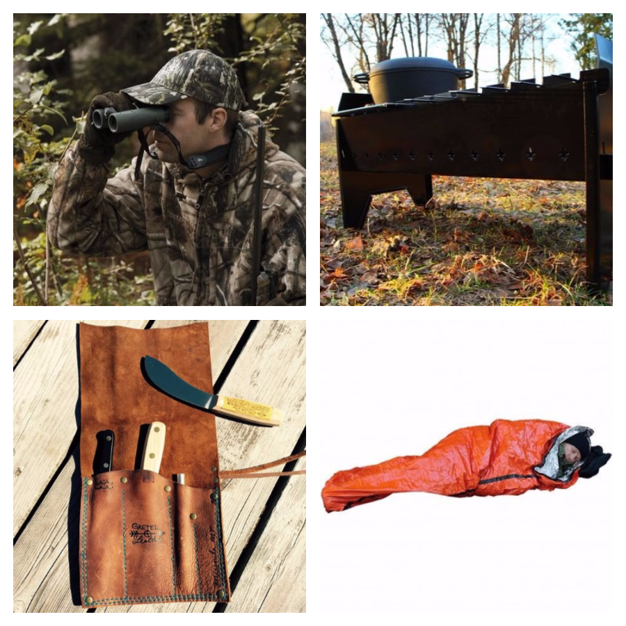 Спальный мешок, набор ножей, переносной мангал или бинокль - подарки, которые пригодятся любому охотнику.