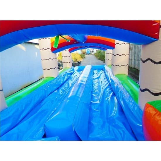 Inflatable Dual Lane Tropical Water Slide