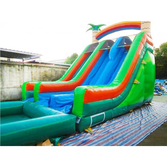 Inflatable Dual Lane Tropical Water Slide