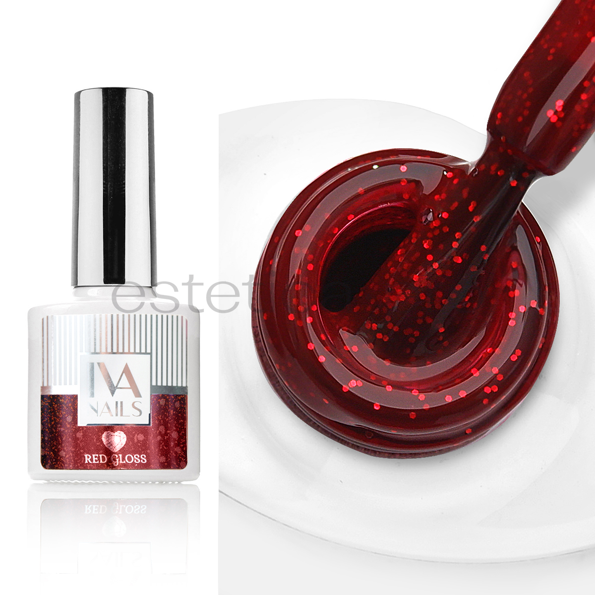 Гель-лак Iva Nails Red Gloss 02, 8 мл.