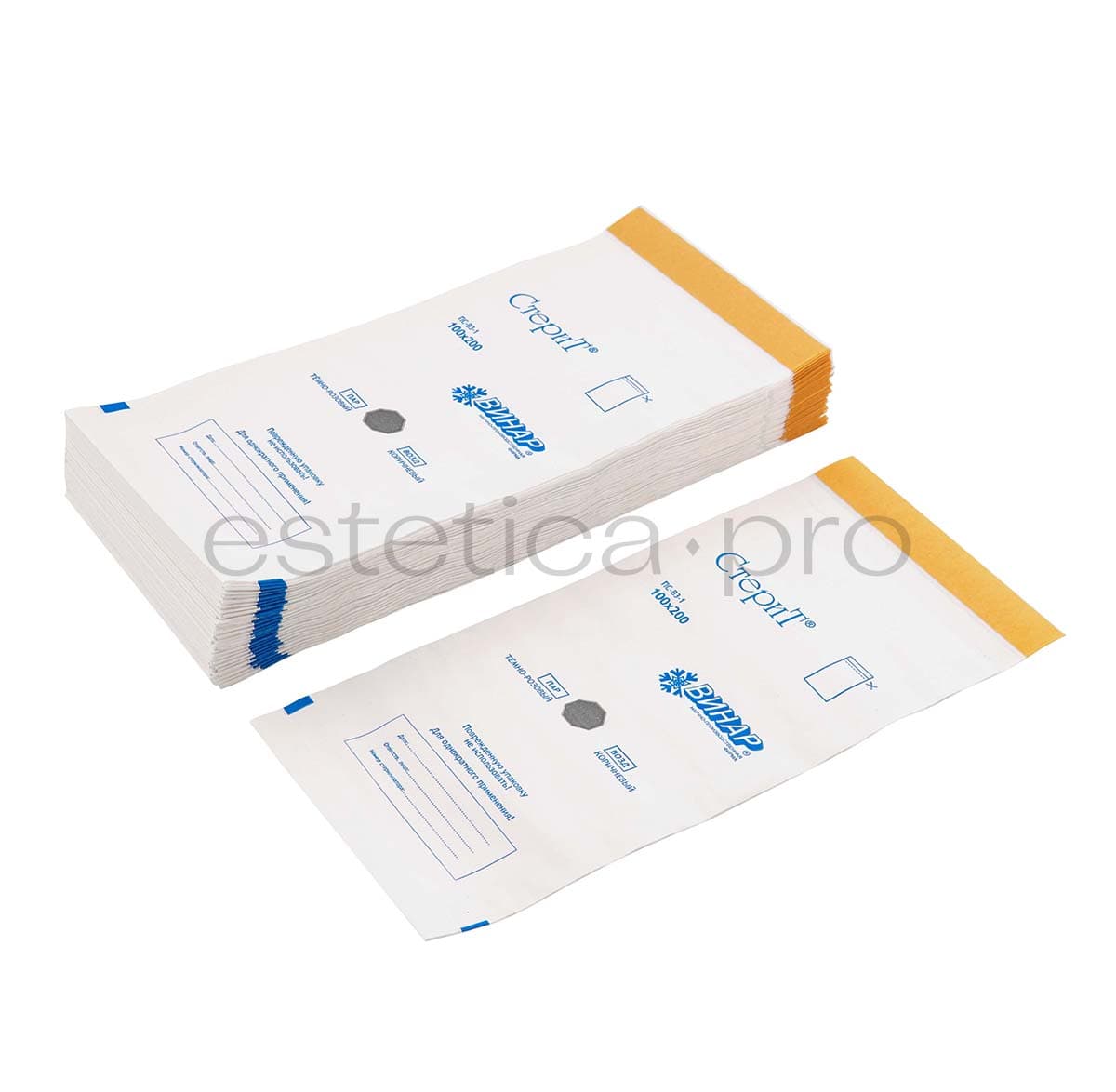 Пакеты для стерилизации (100*200) "Стерит" белые, 100 штук