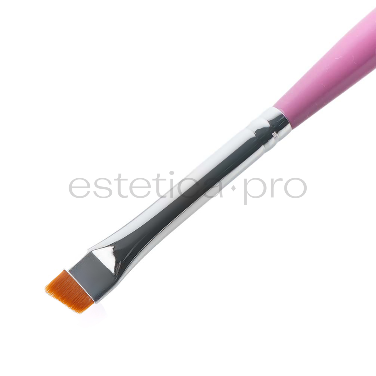 Кисть для окрашивания бровей FreiAviver Barselona, скошенная (6 мм), розовая