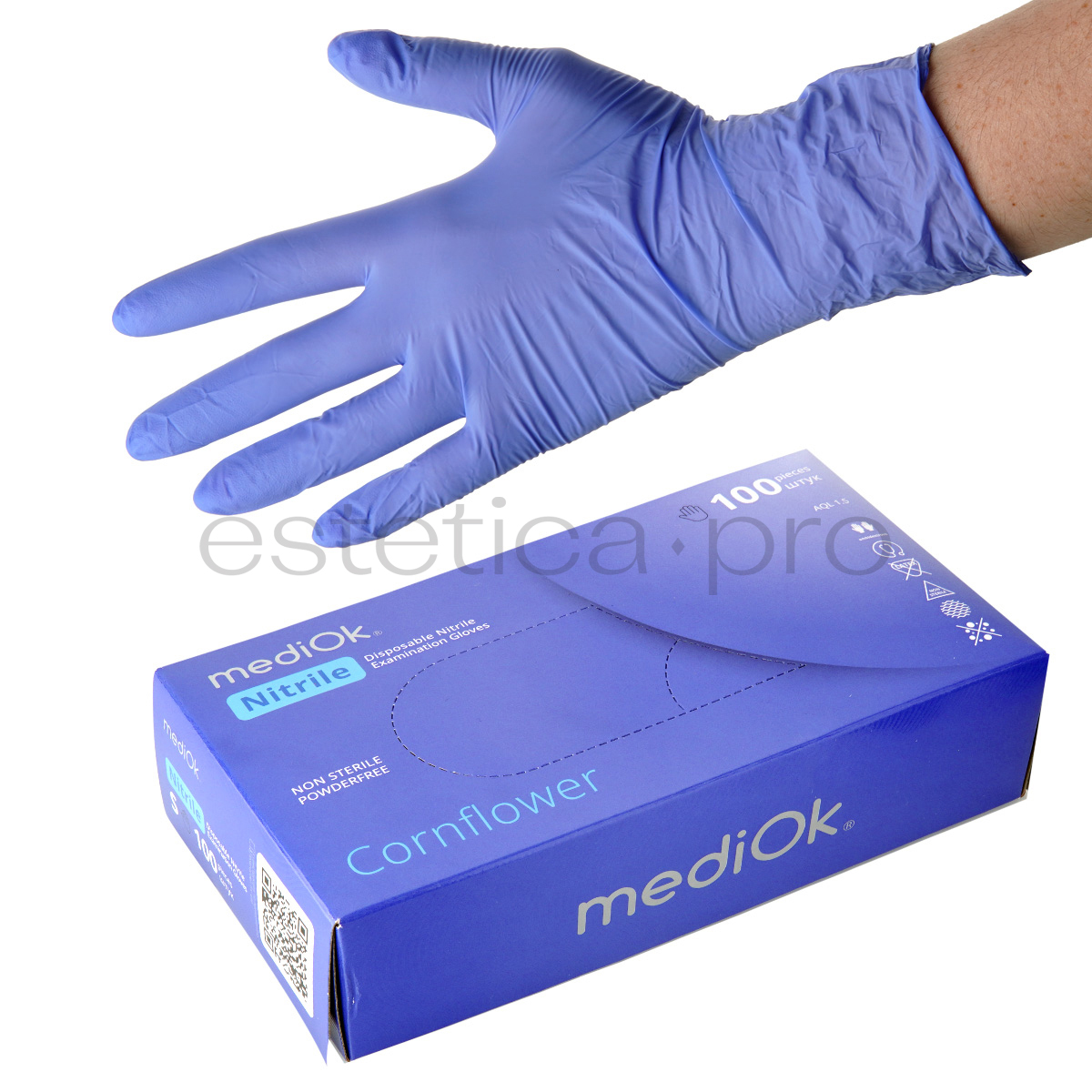 Перчатки нитриловые MediOk, 50 пар S, цвет сиреневый