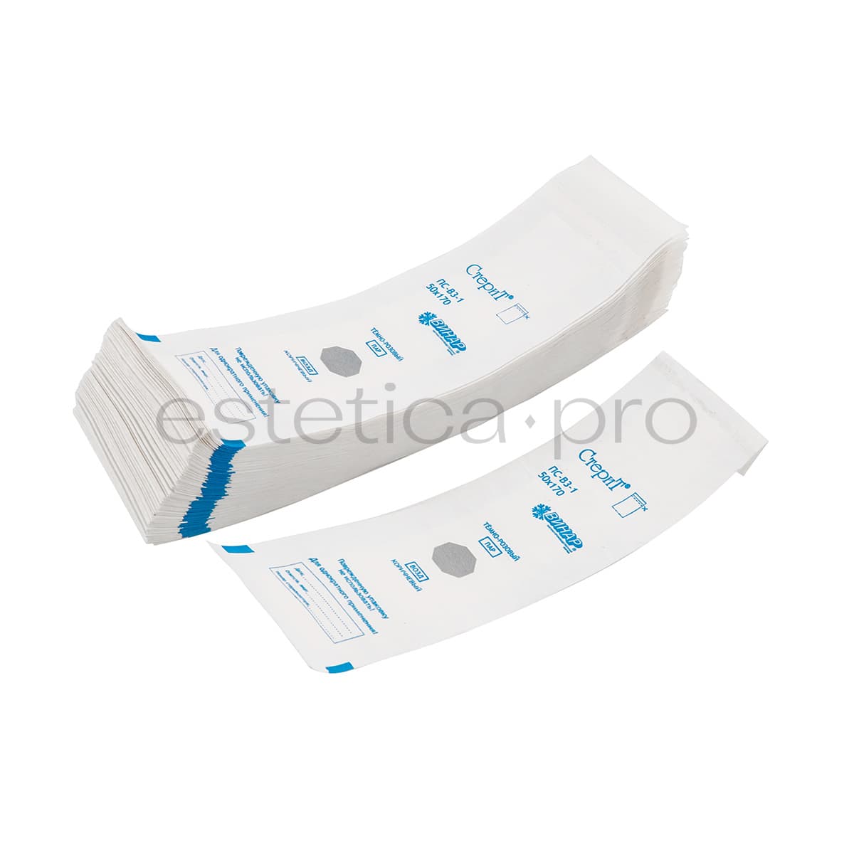Пакеты для стерилизации (50*170) Стерит из белой бумаги, 100 штук