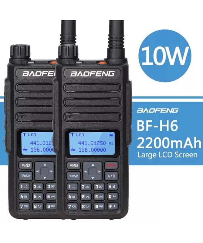 Комплект 2 штуки Рация Baofeng BF-H6 двухдиапазонная Рация Baofeng BF H6 10 ватт Комплект 2 штуки Рация Baofeng BF-H6 двухдиапазонная Рация Baofeng BF H6 10 ватт