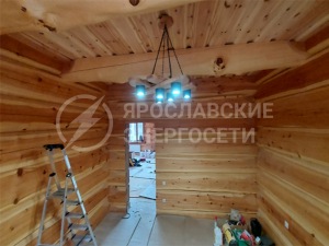Скрытая электрика в кедровом доме Ярославль