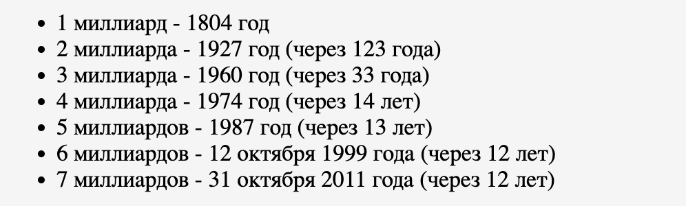 Прирост населения Земли