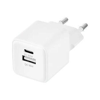 uBear СЗУ Wall charger Bridge GaN 30W Type-C + USB A (белый) WC26WHPD30-AC uBear СЗУ Wall charger Bridge GaN 30W Type-C + USB A (белый) WC26WHPD30-AC