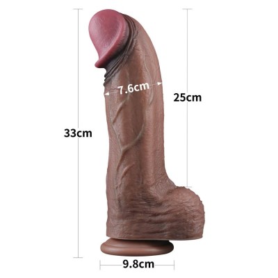 Dildo Dual Layered Silicone XXL 33 cm