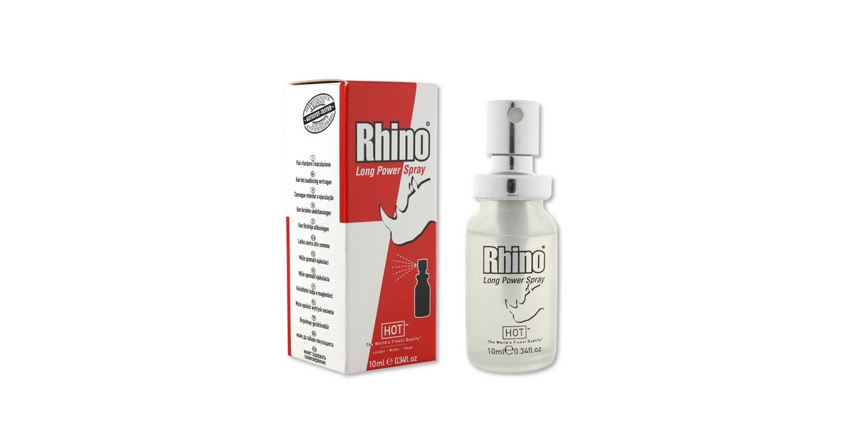 spray e gel per ritardare eiaculazione-Spray ritardante contro eiaculazione precoce HOT RHINO LONG POWER SPRAY 10ML-LaChatte.it