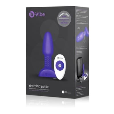 Plug anale vibrante - rotante ricaricabile in silicone b-Vibe Rimming Petite con telecomando