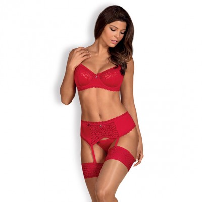 Jolierose completino Intimo 3 Pezzi Rosso