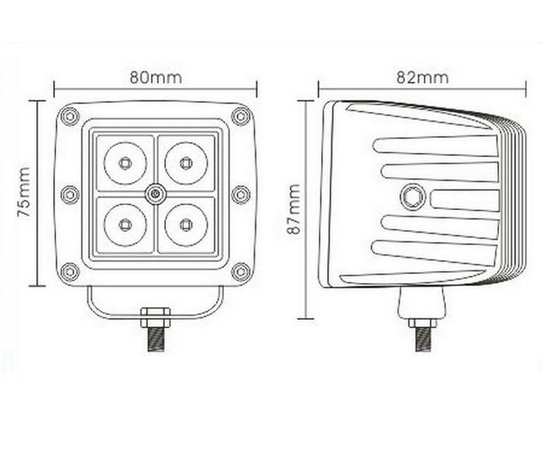 Светодиодная Led фара 16W,  рабочего света, CREE