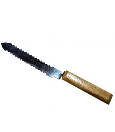 Нож пчеловодный зубчатый из нержавейки с деревянной ручкой купить