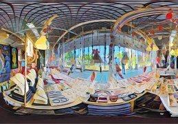 360 panorama of a art shop