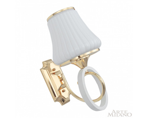 Дополнительное фото Настенный светильник Arte Milano Florentia-2387 302387/1W Wh/Gd: Купить в Интернет магазин освещения GCSVET.RU Дополнительное фото Настенный светильник Arte Milano Florentia-2387 302387/1W Wh/Gd: Купить в Интернет магазин освещения GCSVET.RU