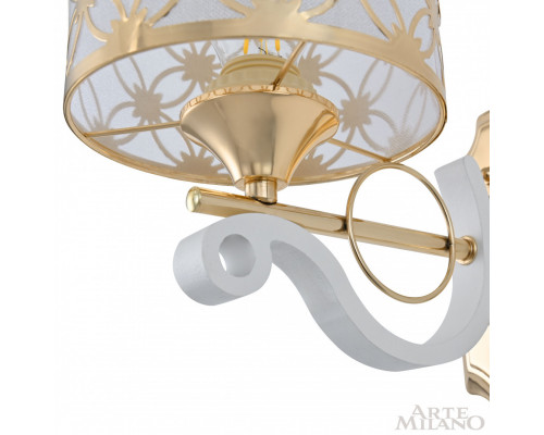 Дополнительное фото Настенный светильник Arte Milano Florentia-3097 303097/1W Wh/Gd: Купить в Интернет магазин освещения GCSVET.RU Дополнительное фото Настенный светильник Arte Milano Florentia-3097 303097/1W Wh/Gd: Купить в Интернет магазин освещения GCSVET.RU