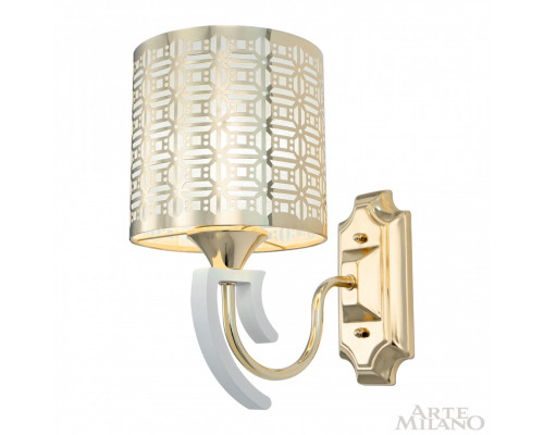 Дополнительное фото Настенный светильник Arte Milano Florentia-8857 308857/1W Wh/Gd: Купить в Интернет магазин освещения GCSVET.RU Дополнительное фото Настенный светильник Arte Milano Florentia-8857 308857/1W Wh/Gd: Купить в Интернет магазин освещения GCSVET.RU