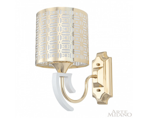 Дополнительное фото Настенный светильник Arte Milano Florentia-8857 308857/1W Wh/Gd: Купить в Интернет магазин освещения GCSVET.RU Дополнительное фото Настенный светильник Arte Milano Florentia-8857 308857/1W Wh/Gd: Купить в Интернет магазин освещения GCSVET.RU