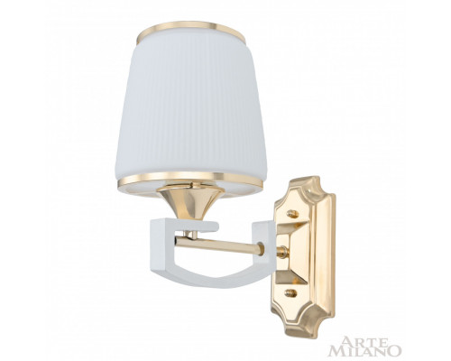 Дополнительное фото Настенный светильник Arte Milano Florentia-2457 302457/1W Wh/Gd: Купить в Интернет магазин освещения GCSVET.RU Дополнительное фото Настенный светильник Arte Milano Florentia-2457 302457/1W Wh/Gd: Купить в Интернет магазин освещения GCSVET.RU