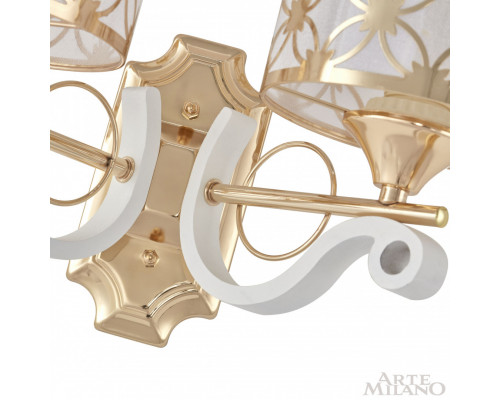 Дополнительное фото Настенный светильник Arte Milano Florentia-3097 303097/2W Wh/Gd: Купить в Интернет магазин освещения GCSVET.RU Дополнительное фото Настенный светильник Arte Milano Florentia-3097 303097/2W Wh/Gd: Купить в Интернет магазин освещения GCSVET.RU