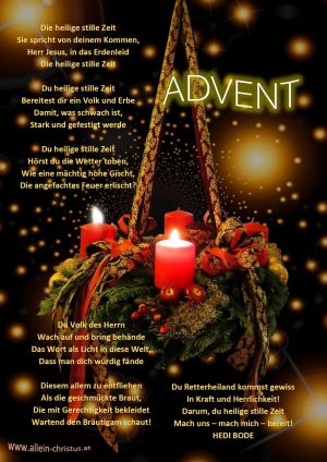 Advent - Gedicht von Hedi Bode Advent - Gedicht von Hedi Bode